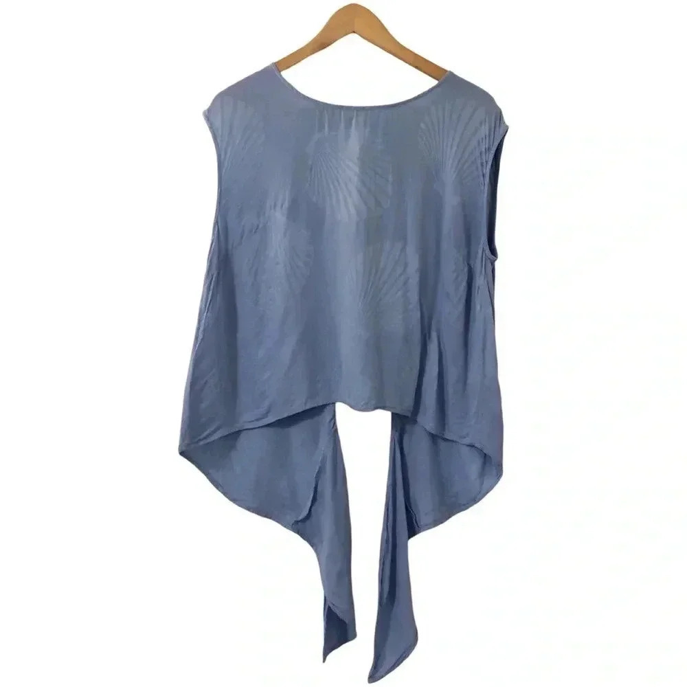 ICHI | Seashell Lightweight Flowy Soft Viscose Blue Sleeveless Blouse Tank Top